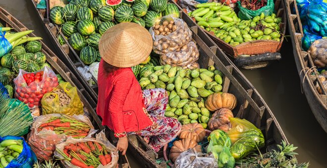 Merchant river market Vietnam