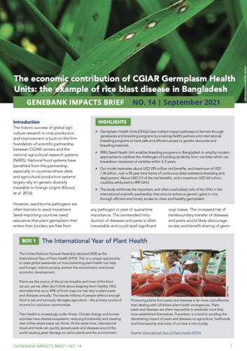 Genebank Impacts Brief No. 14