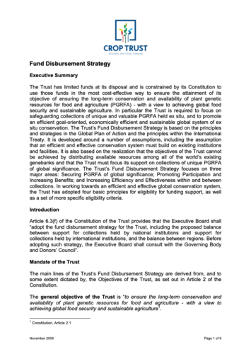 Crop Trust Fund Disbursement Strategy
