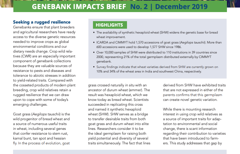 Genebank Impacts Brief No. 2