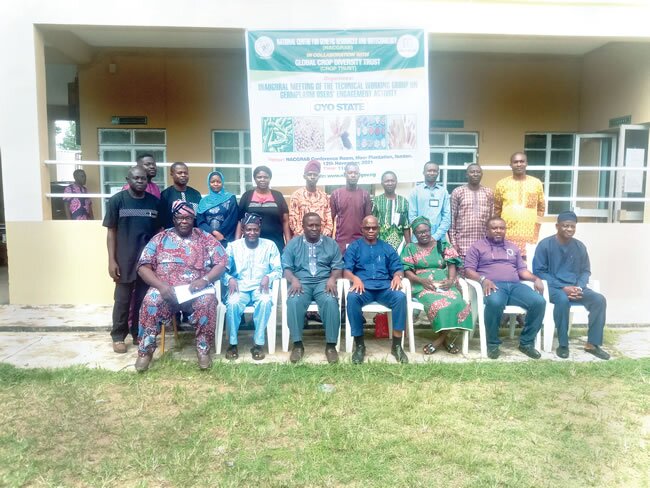 Members of the Technical Working Group constituted by the National Centre for Genetic Resources and Biotechnology (NACGRAB) for the use and management of germplasm for improved crop production, during their inaugural meeting at NACGRAB office, Ibadan. Photo: Nigerian Tribune.