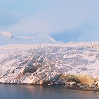 Icy Svalbard coastline