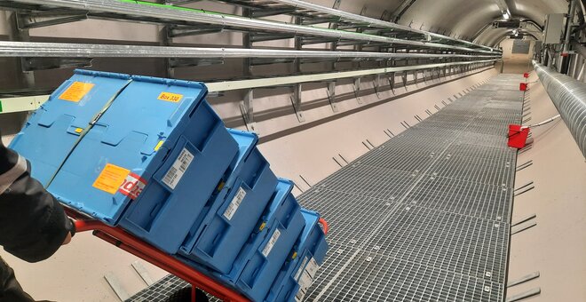 Trolley in Svalbard deposit tunnel