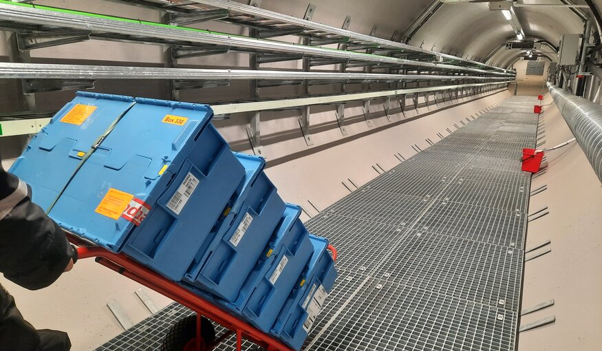 Trolley in Svalbard deposit tunnel