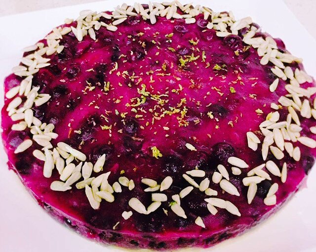 Blueberry millet tart