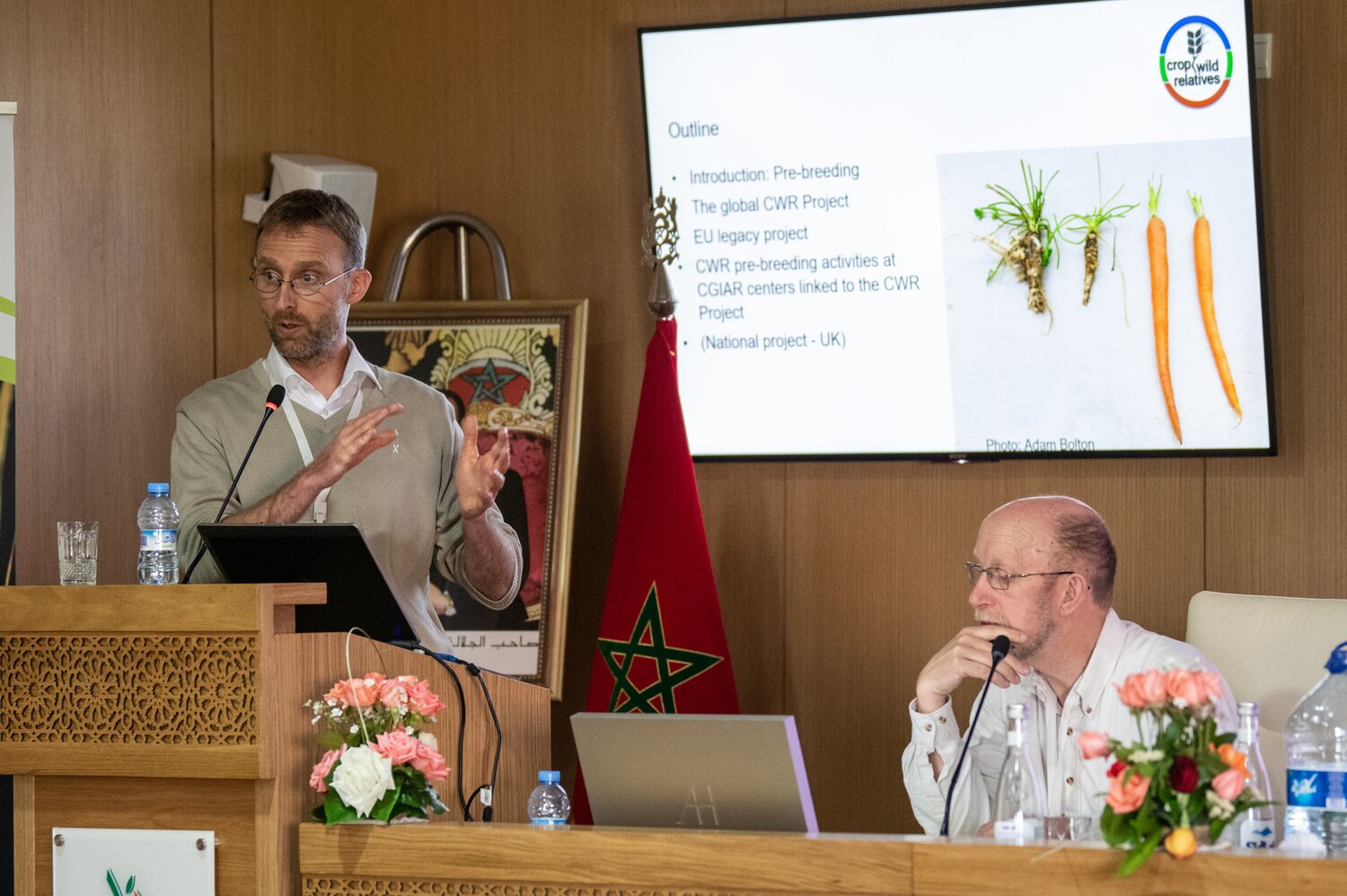The Crop Trust's Benjamin Kilian presents at the First International Experts Workshop on Pre-breeding Utilizing Crop Wild Relatives, ICARDA, Rabat, Morocco, 24-26 April 2019. Photo: Michael Major/Crop Trust