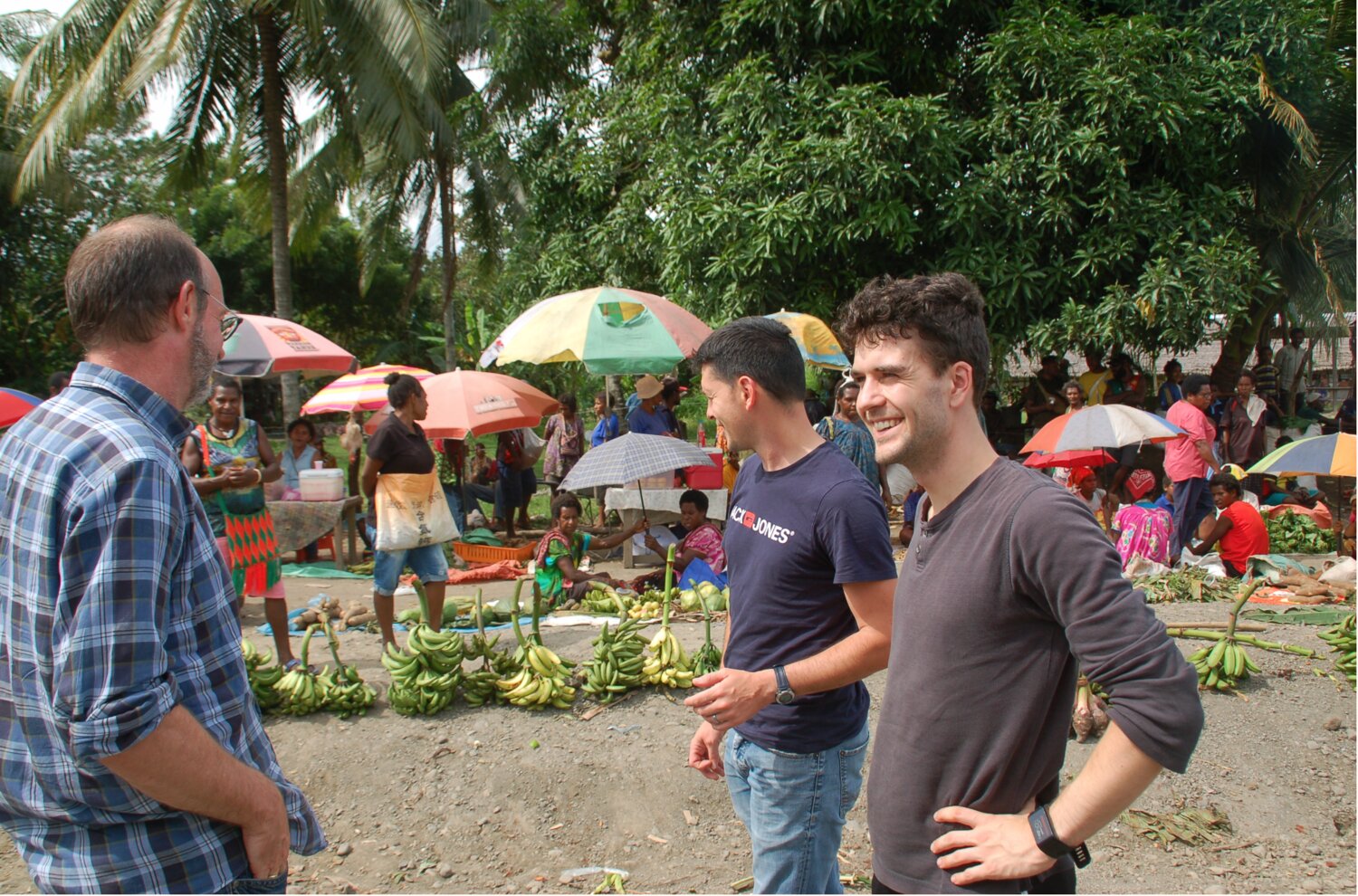 Staff visiting local market in Lae. 