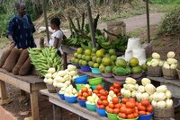 Farmers market in Benin, Africa. 