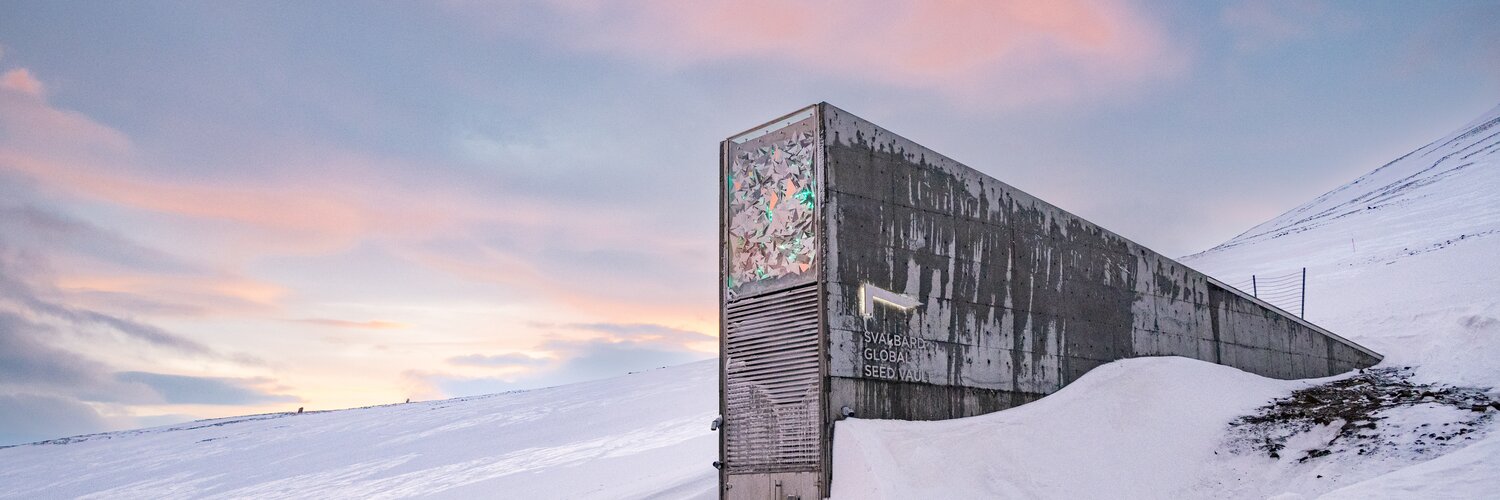 Sunset over Svalbard Seed Vault
