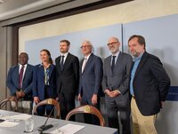 The Svalbard Global Seed Vault partners and the International Plant Treaty announce at a Princess of Asturias Awards press conference that the prize money will help safeguard vulnerable seed collections – safeguarding crop diversity for future generations. Photo: Cody Gildart/Crop Trust