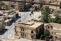 Buildings damaged by war in Aleppo, Syria