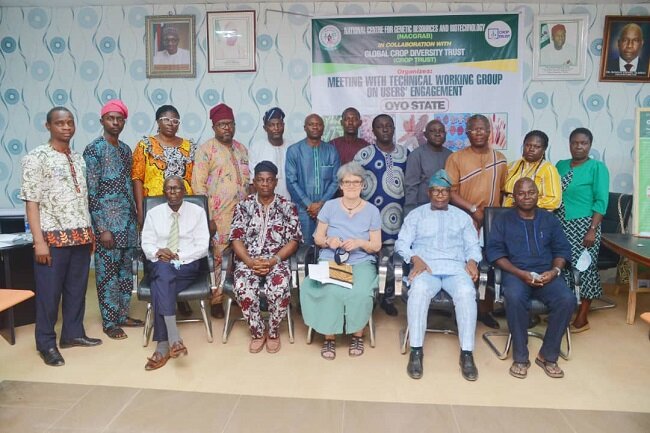 NACGRAB Technical Working Gropu with the Crop Trust Consultant Ewa Weltzien. Photo: Nigerian Tribune.