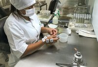 Despite the COVID-19 pandemic, a lab technician is busy at work at the Alliance of Bioversity International and CIAT genebank in Colombia. Photo: The Alliance