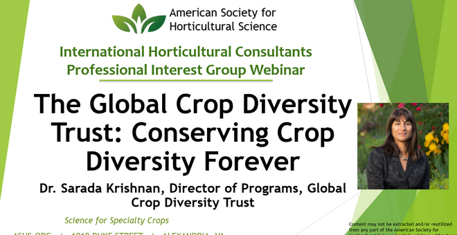 Webinar: Conserving Crop Diversity Forever
