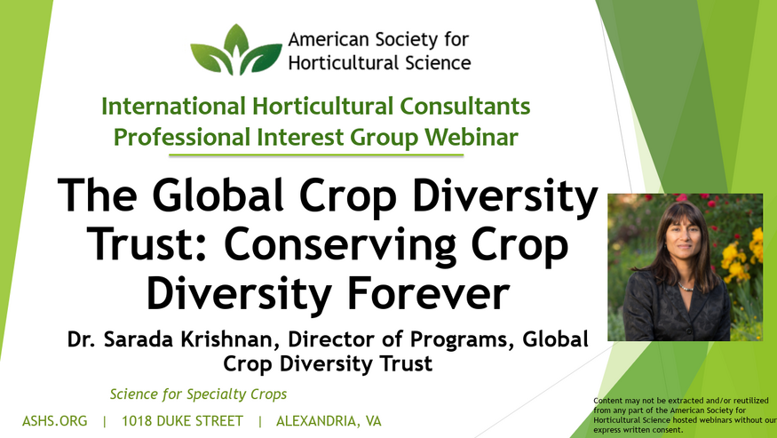 Webinar: Conserving Crop Diversity Forever