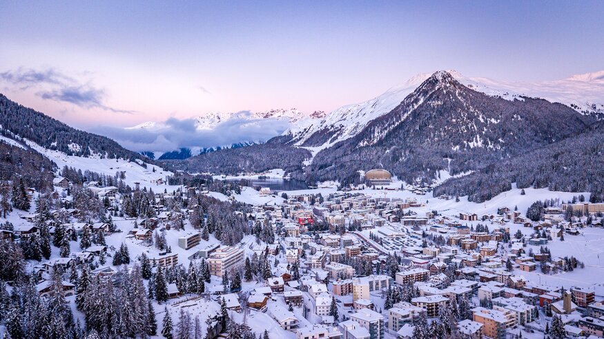 The village of Davos, Switzerland.