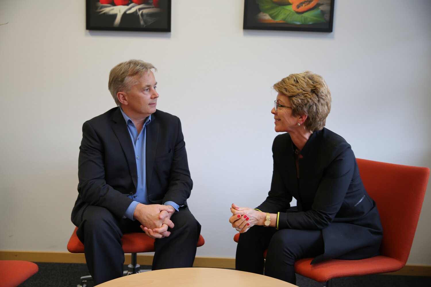 Marie Haga and Knut Storberget met at the Crop Trust headquarters in Bonn.