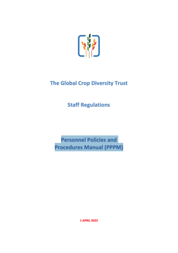 Personnel Policies and Procedures Manual (PPPM)