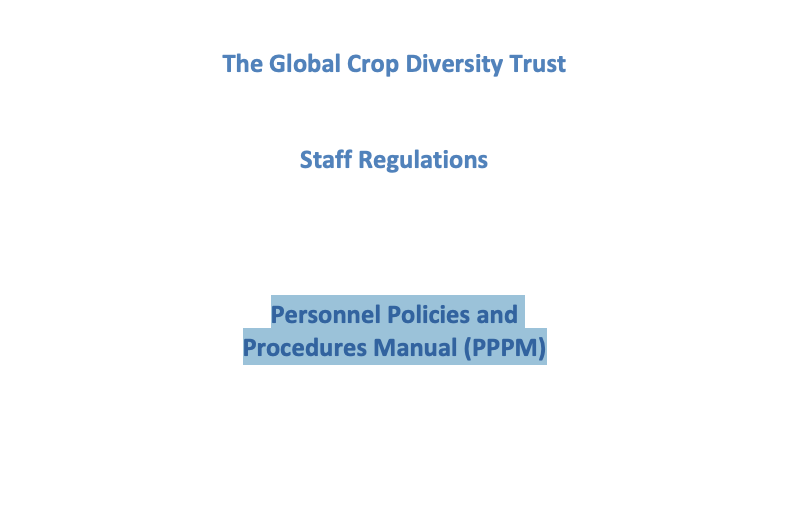 Personnel Policies and Procedures Manual (PPPM)
