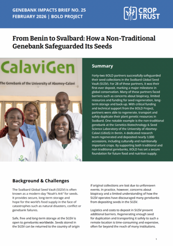 Genebank Impacts Brief No. 25