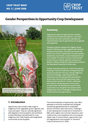 Crop Trust Brief 2 - Gender Perspectives in Opportunity Crop Development