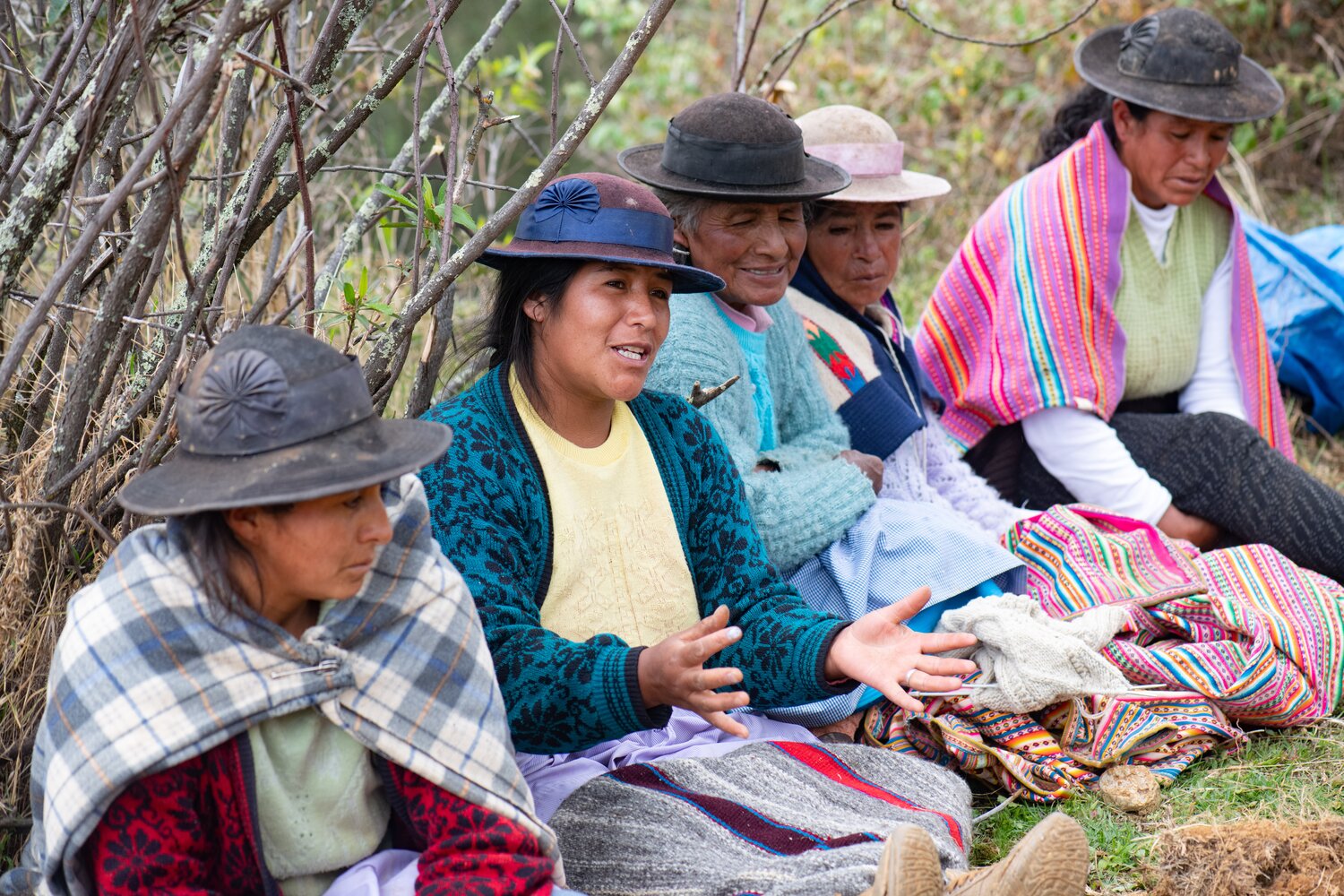 Farmers from Colpar in central Peru share their preferences for potatoes with researchers from the International Potato Center and Grupo Yanapai. Photo: Crop Trust/Michael Major. 