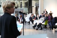Woman speaking in conference room