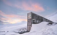 The Svalbard Global Seed Vault at dawn. Photo: Mike Major/Crop Trust