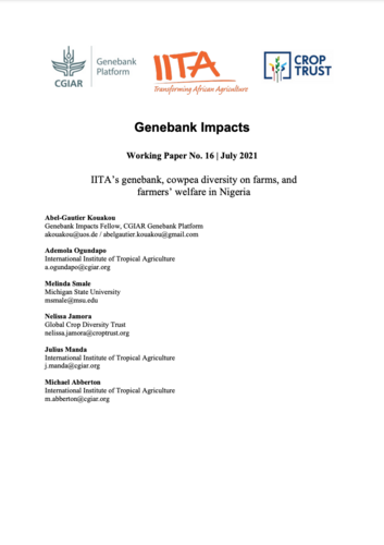 Genebank Impacts - Working Paper No. 16