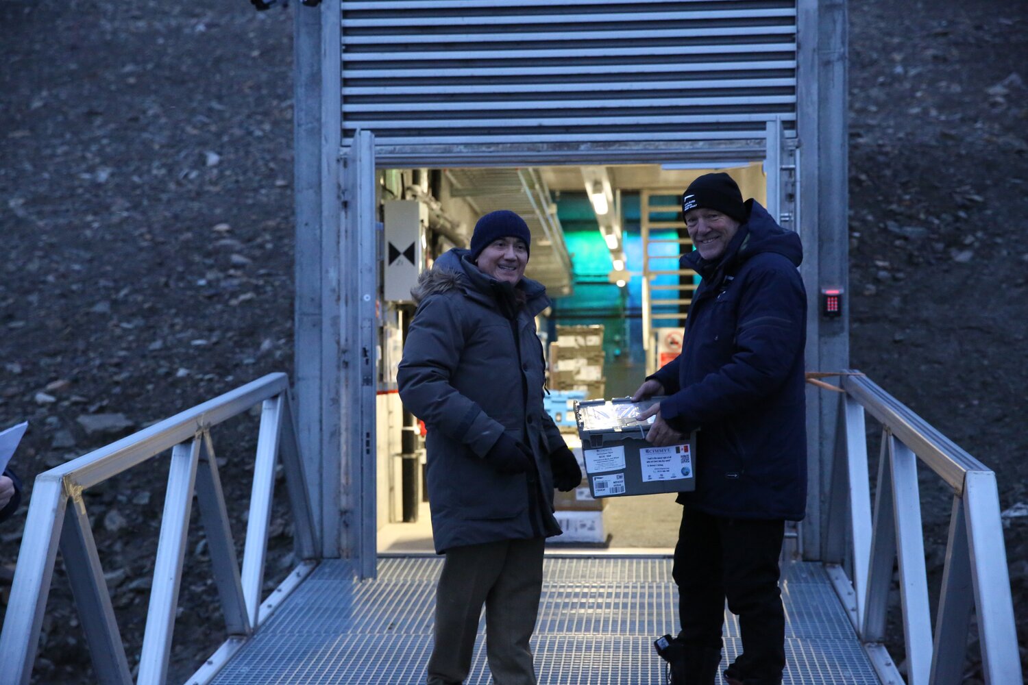 October2022SvalbardSeedDeposit Seed sample deposit to Svalbard Global Seed Vault.