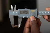 Callipers measuring a seed