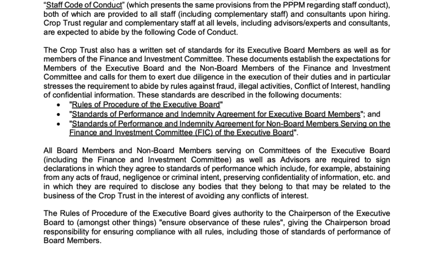 Crop Trust Whistleblower Policy