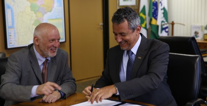 CropTrust Embrapa sign CWR Agreement in Brasilia