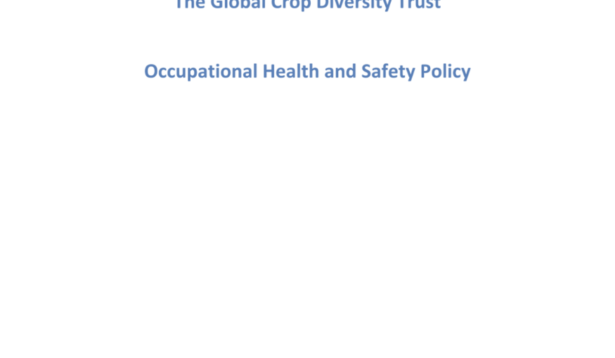 Crop Trust Occupational Health and Safety Policy