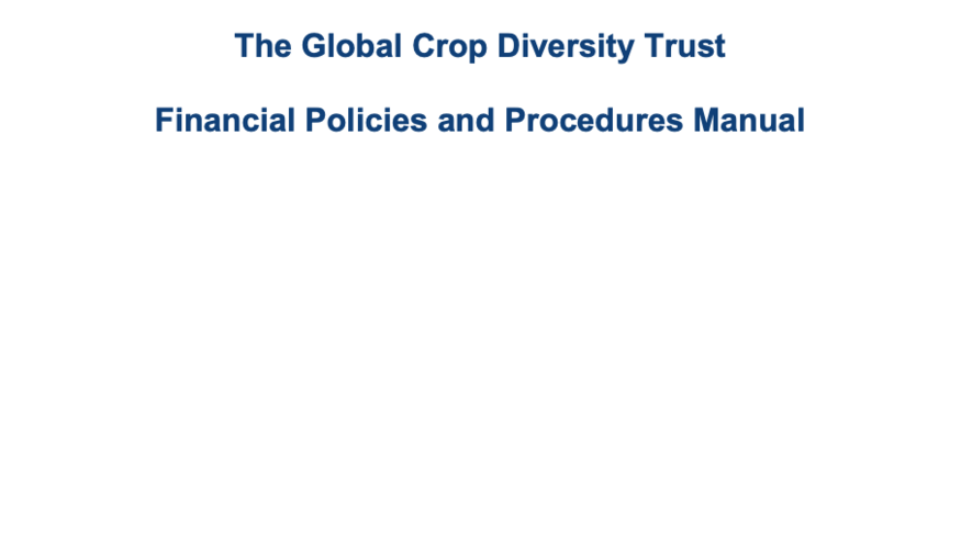 Crop Trust Financial Policies and Procedures Manual