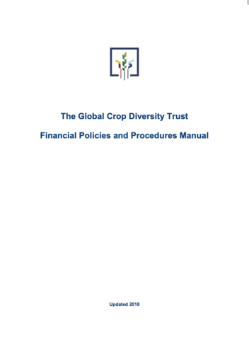 Crop Trust Financial Policies and Procedures Manual