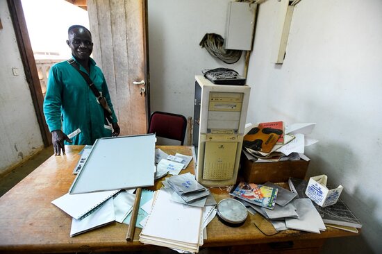 One of the offices in the former Africa Rice genebank, which was abandoned in 2004
