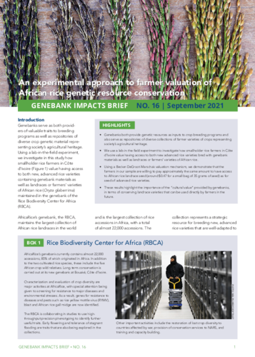 Genebank Impacts Brief No. 16