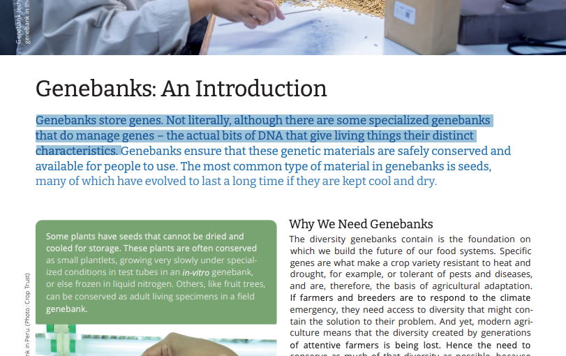 Genebanks: An Introduction