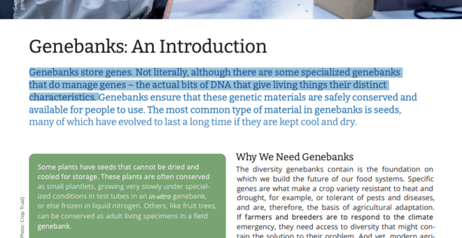 Genebanks: An Introduction
