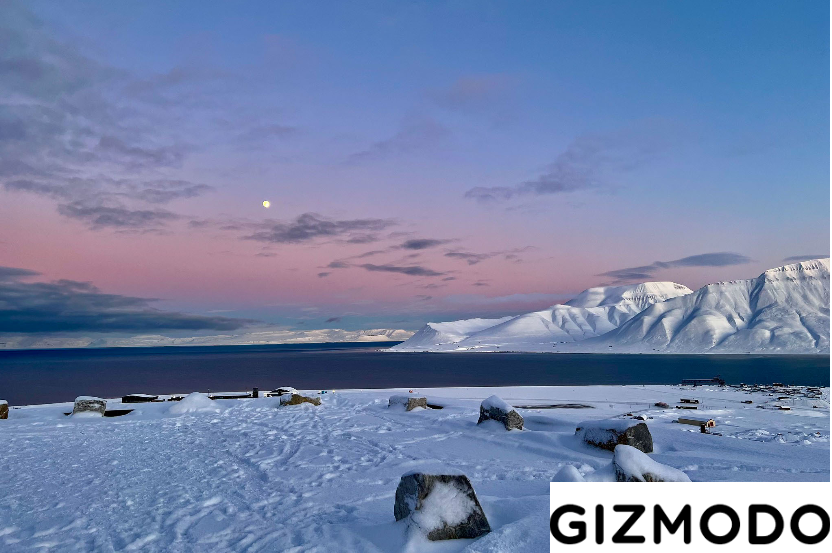 Image of snowy mountains and lake