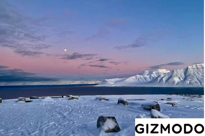 Image of snowy mountains and lake