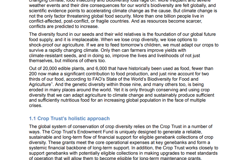 Crop Trust Financing Strategy 2030