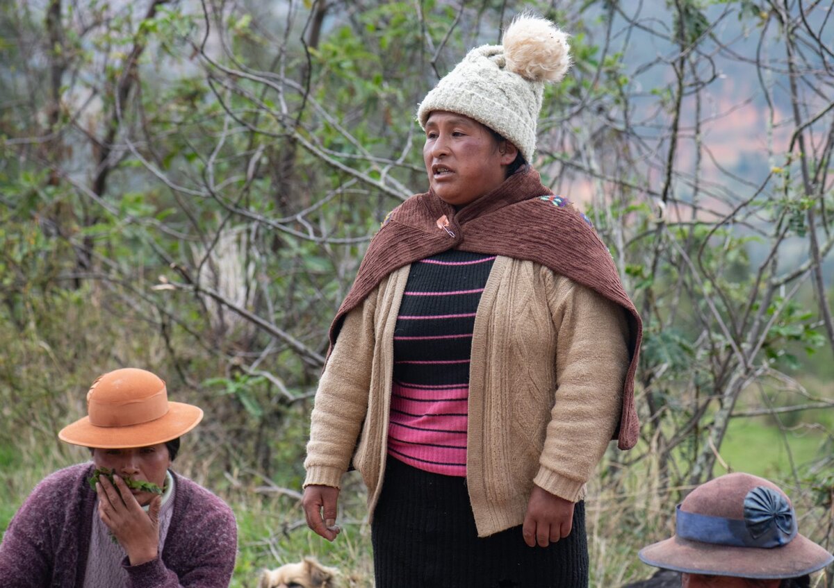 Woman speaking to group. 