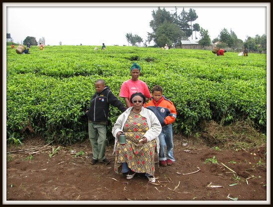 Hilda Gathoni and her family on the farm. Photo: Luigi Guarino