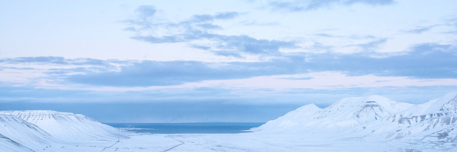 Icy landscape and mountains of Svalbard