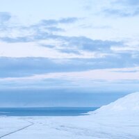 Icy landscape and mountains of Svalbard