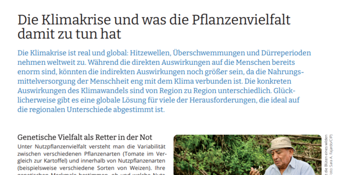 Die Klimakrise und was die Pflanzenvielfalt damit zu tun hat