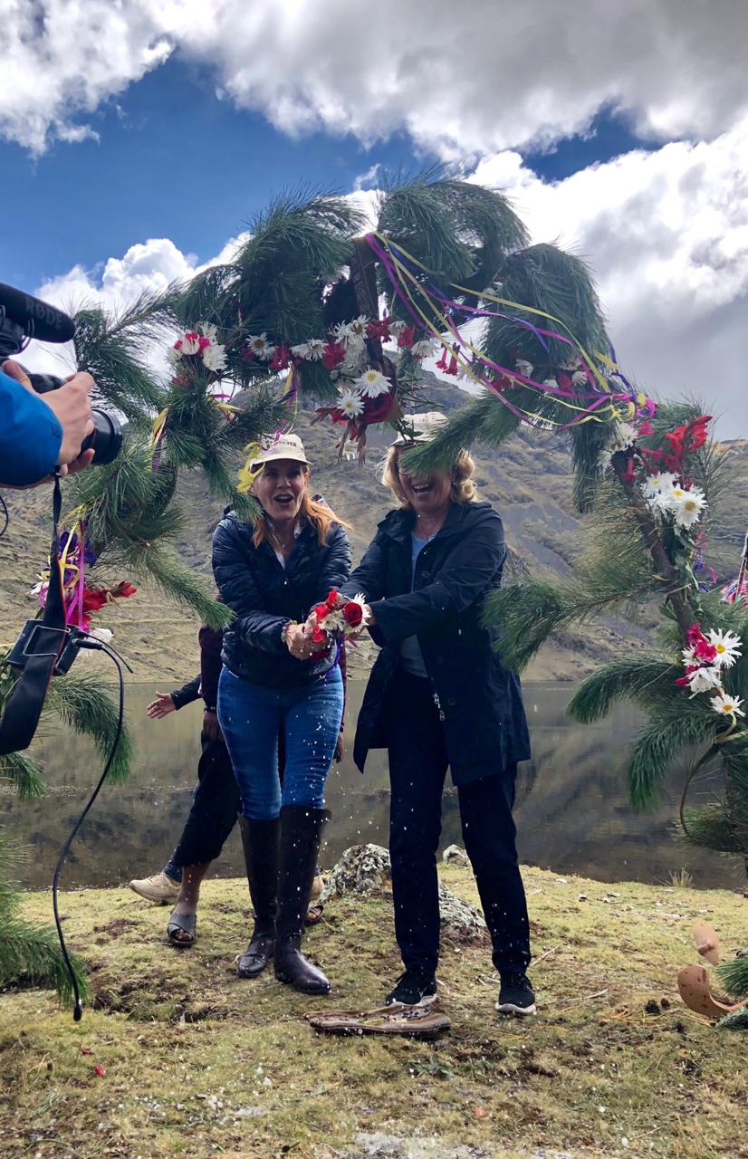 Crop Trust Executive Director, Marie Haga, and Vice President of Peru, Mercedes Aráoz, inaugurate the wild potato reserve at the Potato Park in Cusco, Peru. 